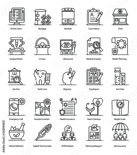 
Medical and Healthcare line Icons Pack 
