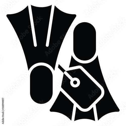 Swim fins icon, Summer sale related vector