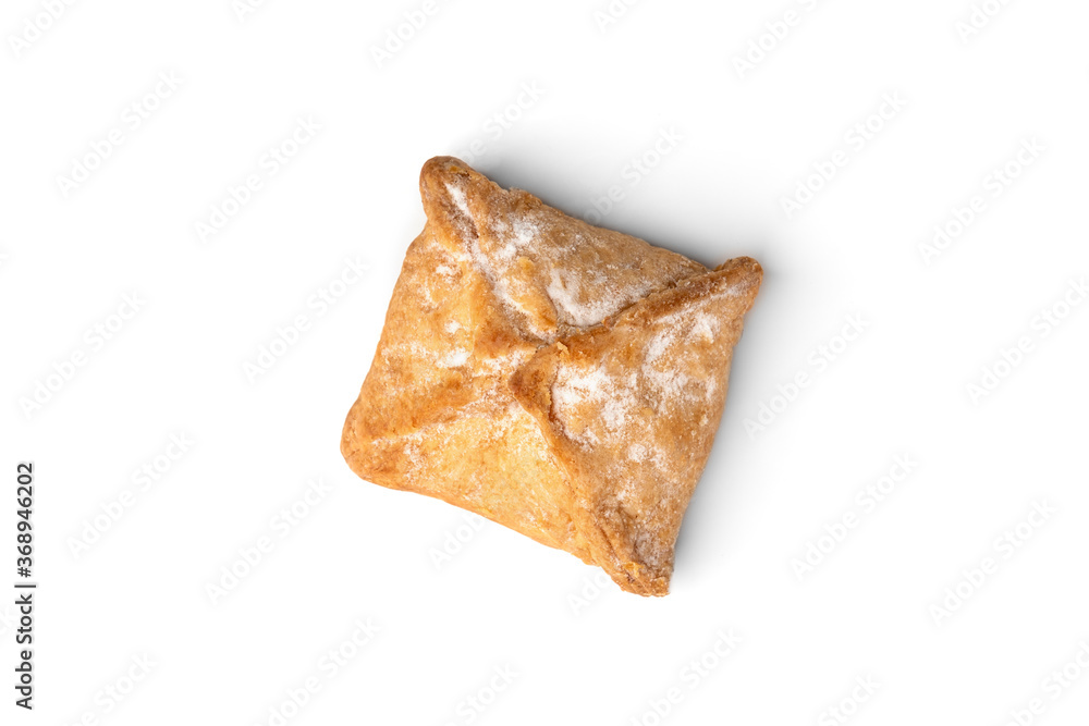 Puffs with jam isolated on white background.