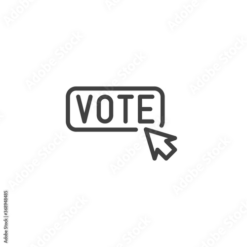 Vote click cursor line icon. linear style sign for mobile concept and web design. Vote Here button outline vector icon. Symbol, logo illustration. Vector graphics