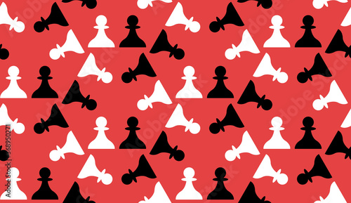 Seamless pattern with Chess pawn. Endless background. Vector illustration.