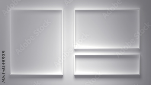 Wallpaper Mural Square frames 3d render for background Torontodigital.ca