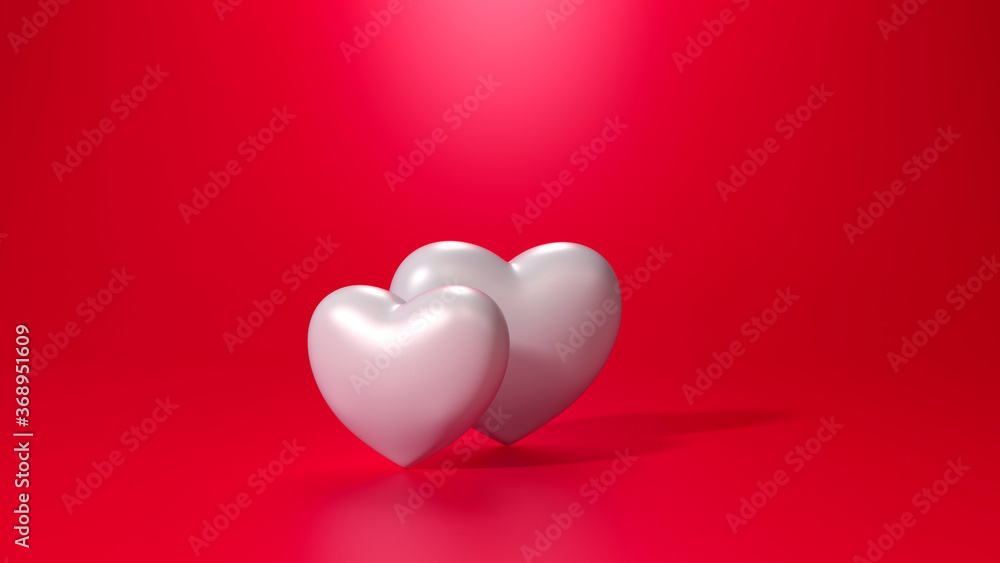 Hearts 3d render for background Hearts 3d render for background