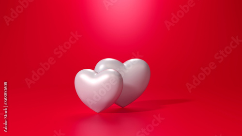 Hearts 3d render for background