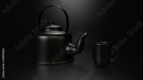 Mug/cup 3d render for background