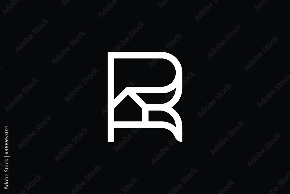 Logo design of R RR in vector for construction, home, real estate, building, property. creative elegant Monogram. Premium Business home logo icon. White color on black background Logo design of R RR in vector for construction, home, real estate, building, property. creative elegant Monogram. Premium Business home logo icon. White color on black background