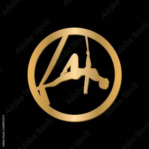aerial gymnastic logo creative concept