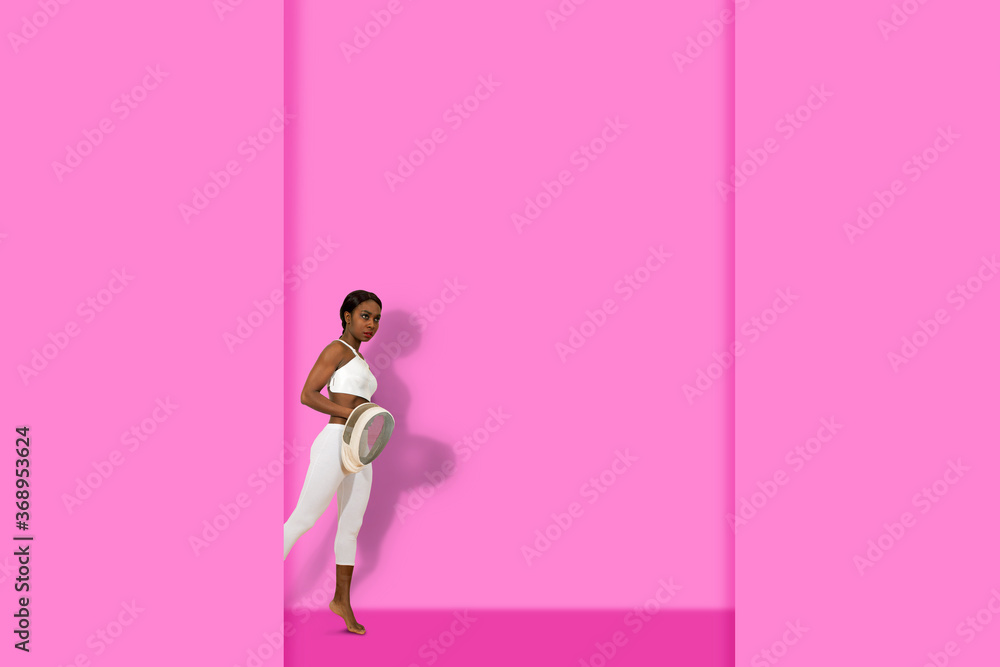 african woman with fencing mask walking on abstract background african woman with fencing mask walking on abstract background