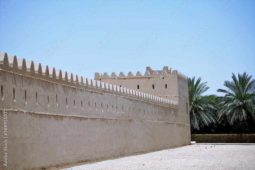 old stone wall of arabic fort
