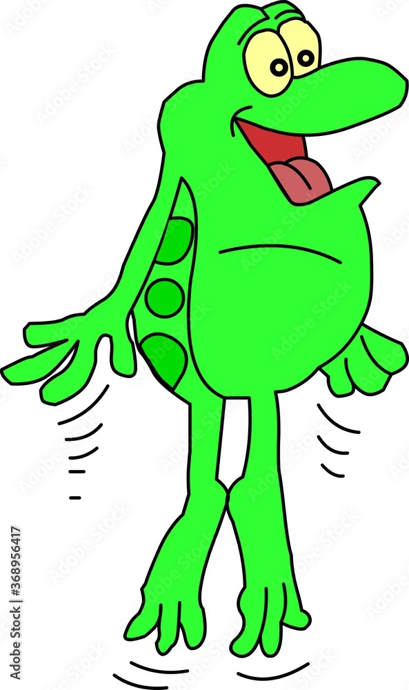 Jumping frog in green color Jumping frog in green color