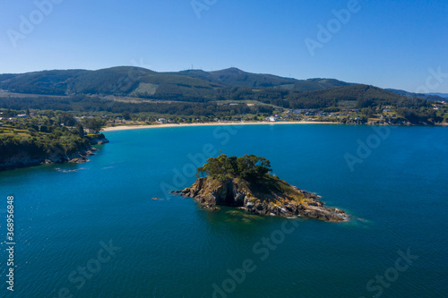 Aerial view of Viveiro´s beach in Galicia © elfarero