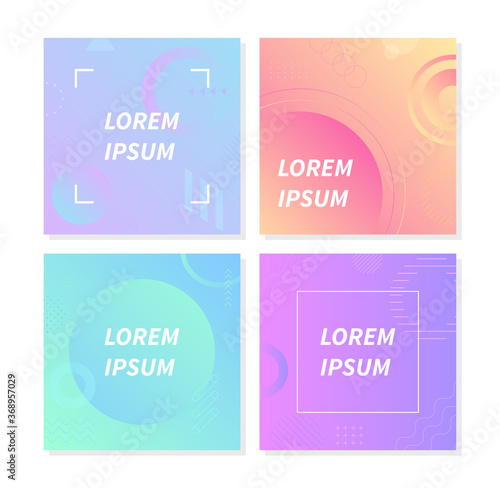 Neon color gradient background template.
