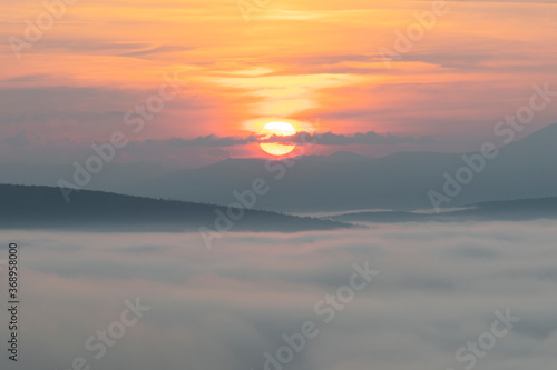 sunrise over the mountains