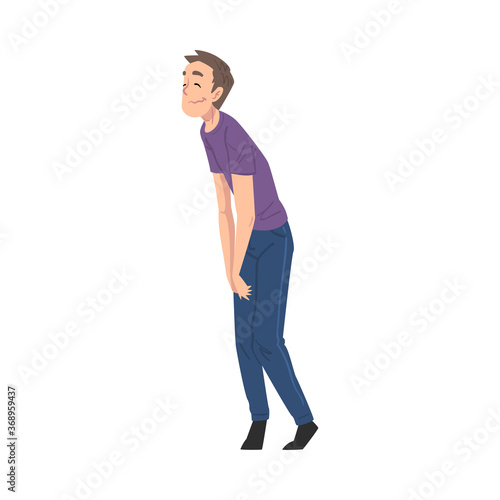 Drunk Young Man Man Walking Tipsy Screwed, Drunkenness, Bad Habit Concept Cartoon Style Vector Illustration
