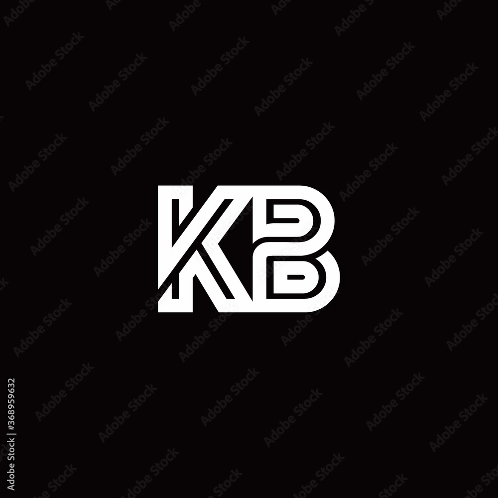 KB monogram logo with abstract line KB monogram logo with abstract line