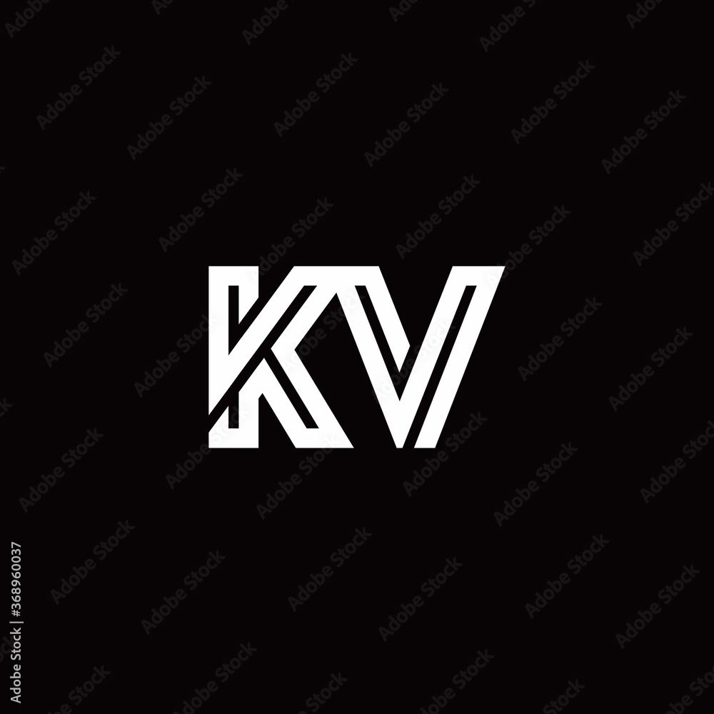 KV monogram logo with abstract line KV monogram logo with abstract line