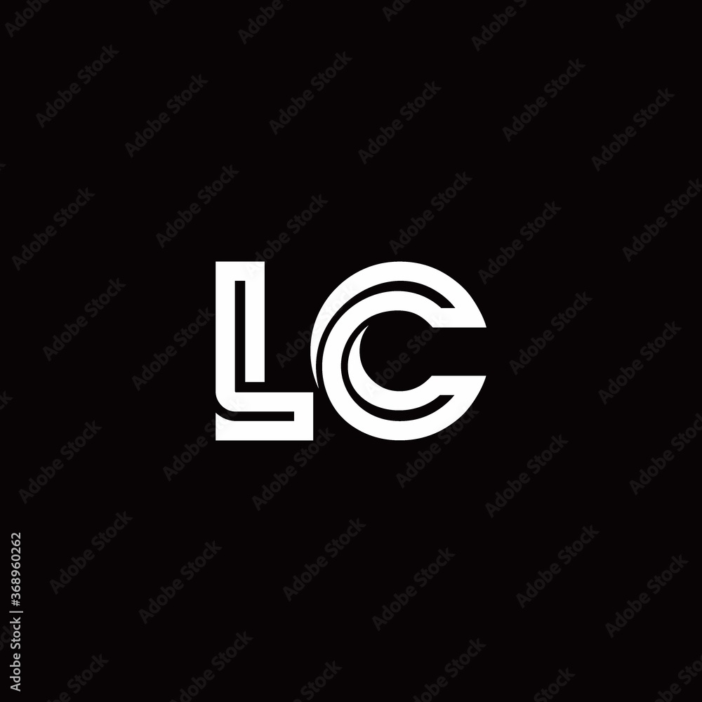 Obraz premium LC monogram logo with abstract line