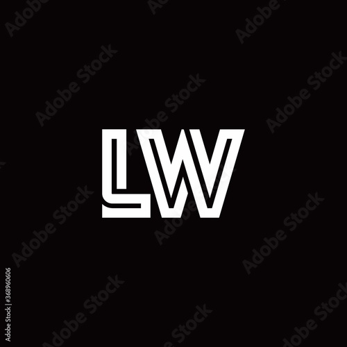 LW monogram logo with abstract line
