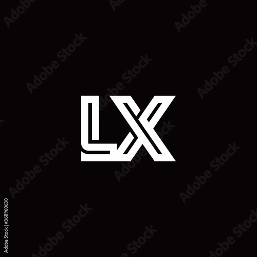 LX monogram logo with abstract line