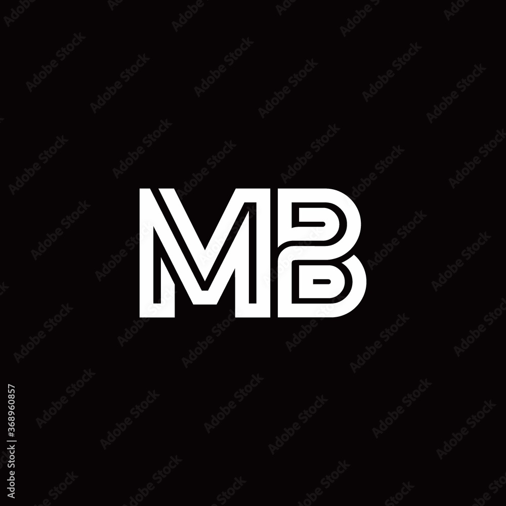 MB monogram logo with abstract line