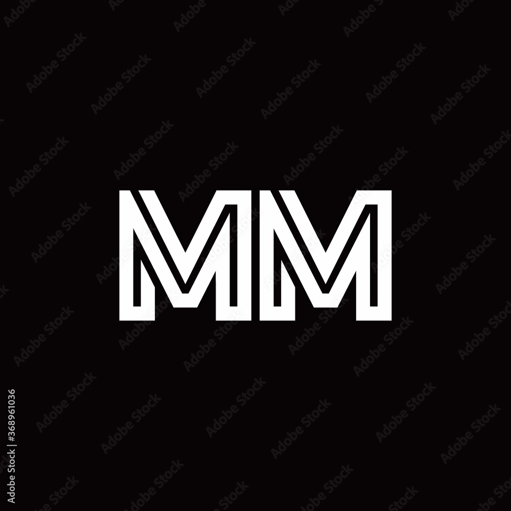 Obraz premium MM monogram logo with abstract line