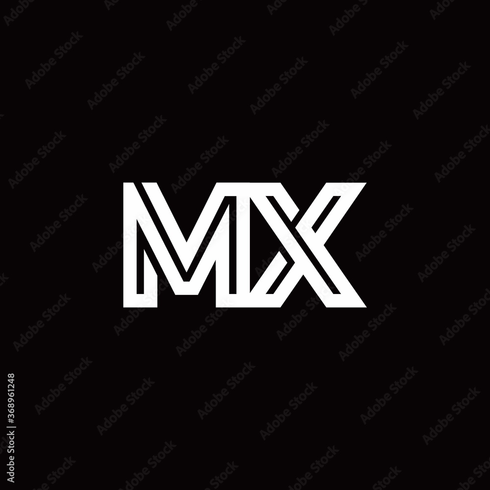 MX monogram logo with abstract line MX monogram logo with abstract line