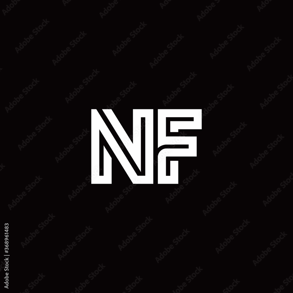 NF monogram logo with abstract line NF monogram logo with abstract line