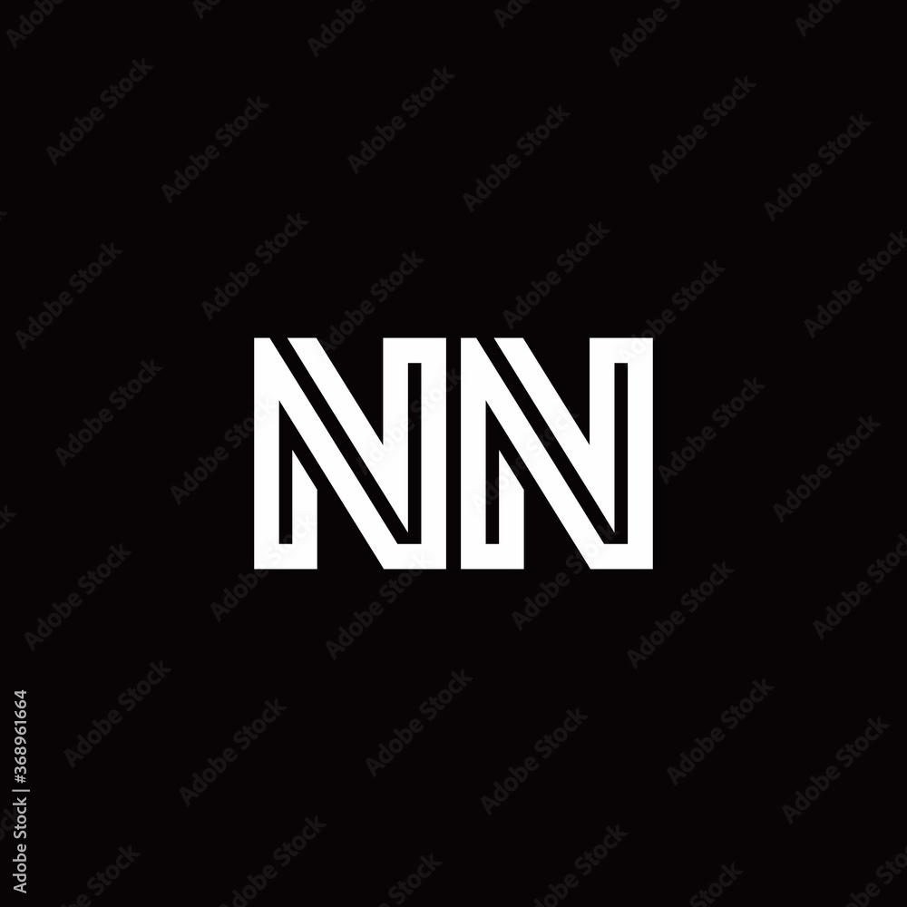 NN monogram logo with abstract line NN monogram logo with abstract line