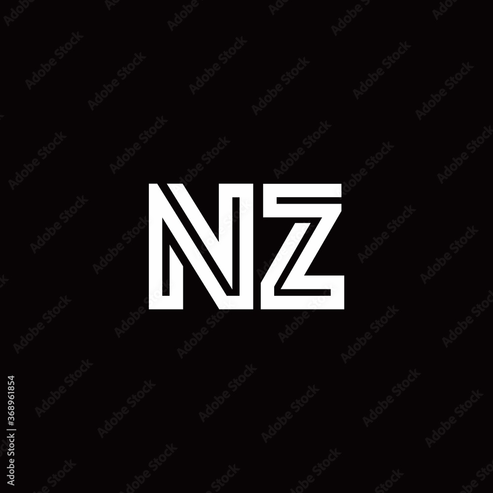 NZ monogram logo with abstract line NZ monogram logo with abstract line