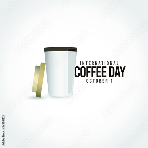 international coffee day vector template. Design for banner or print.