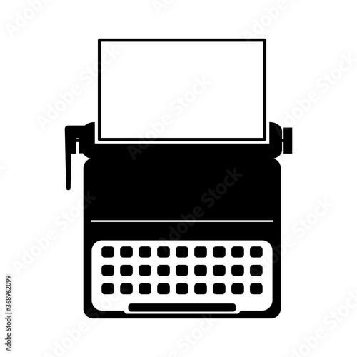 typewriter portable retro icon vector art logo illustration