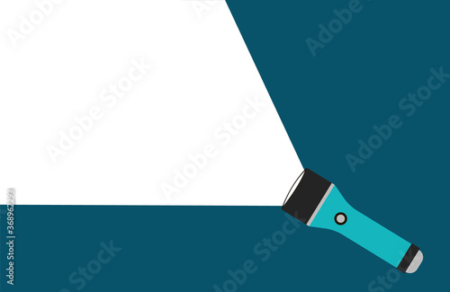 Banner with flashlight for your text. Vector flat style.