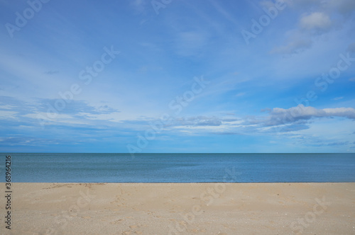 Beuatiful beach and sea in blue sky day