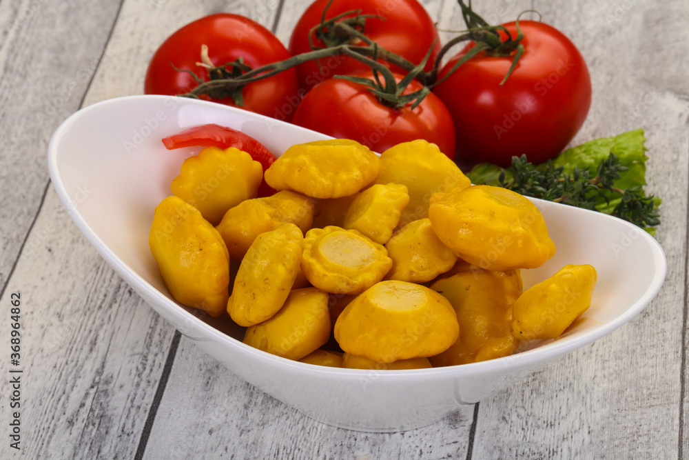 Tasty marinated patisson Tasty marinated patisson