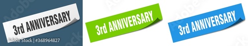 3rd anniversary paper peeler sign set. 3rd anniversary sticker