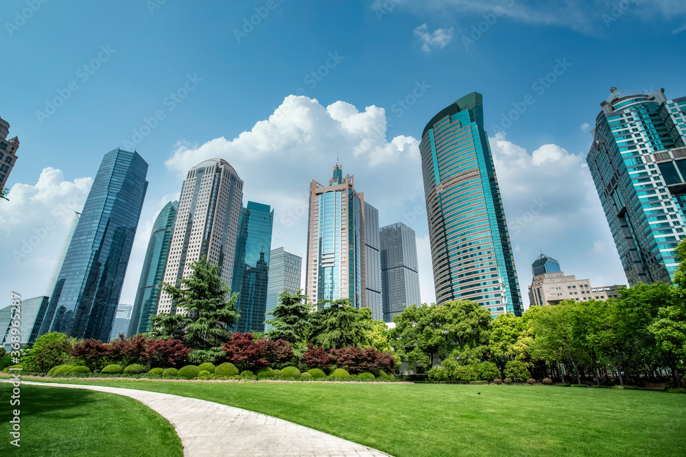 Architectural landscape of Lujiazui Financial District, Shanghai.. Architectural landscape of Lujiazui Financial District, Shanghai..