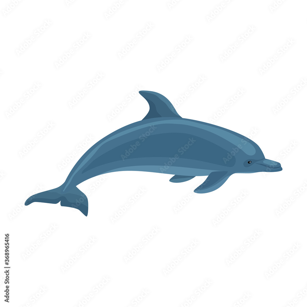 Obraz premium Dolphin vector icon.Cartoon vector icon isolated on white background dolphin.