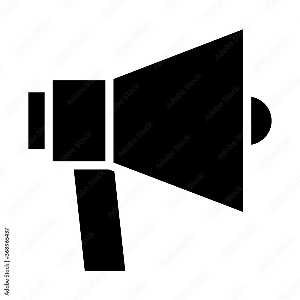 Public Announcement Speaker Concept, Portable Megaphone Loud Hailer Design, Microphone Bullhorn Siren Vector Color Icon, Business and Finance Symbol on white background 