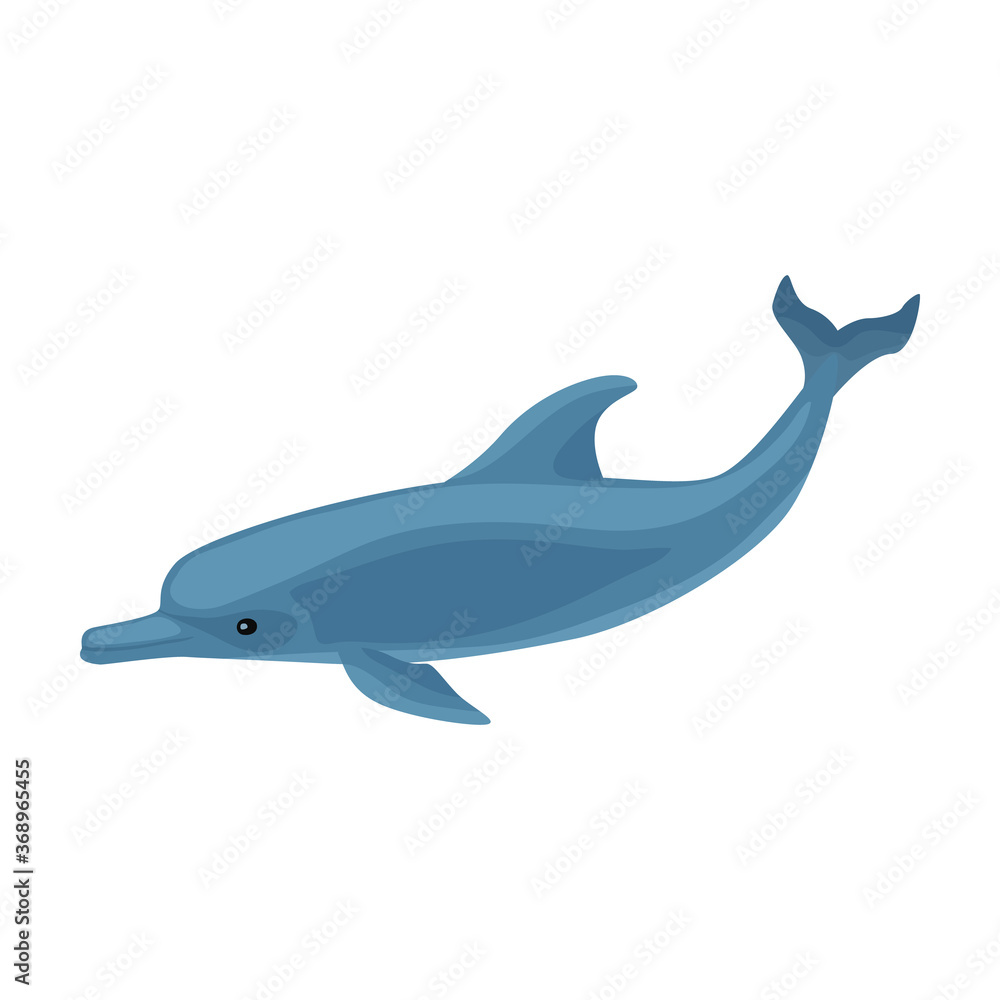 Fototapeta premium Dolphin vector icon.Cartoon vector icon isolated on white background dolphin.