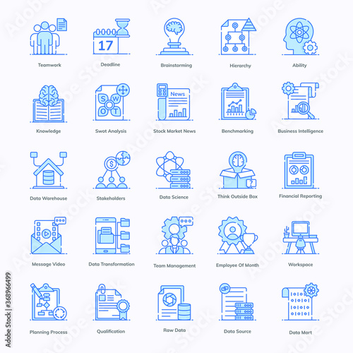 
Project Management in Modern Flat Style Pack 
