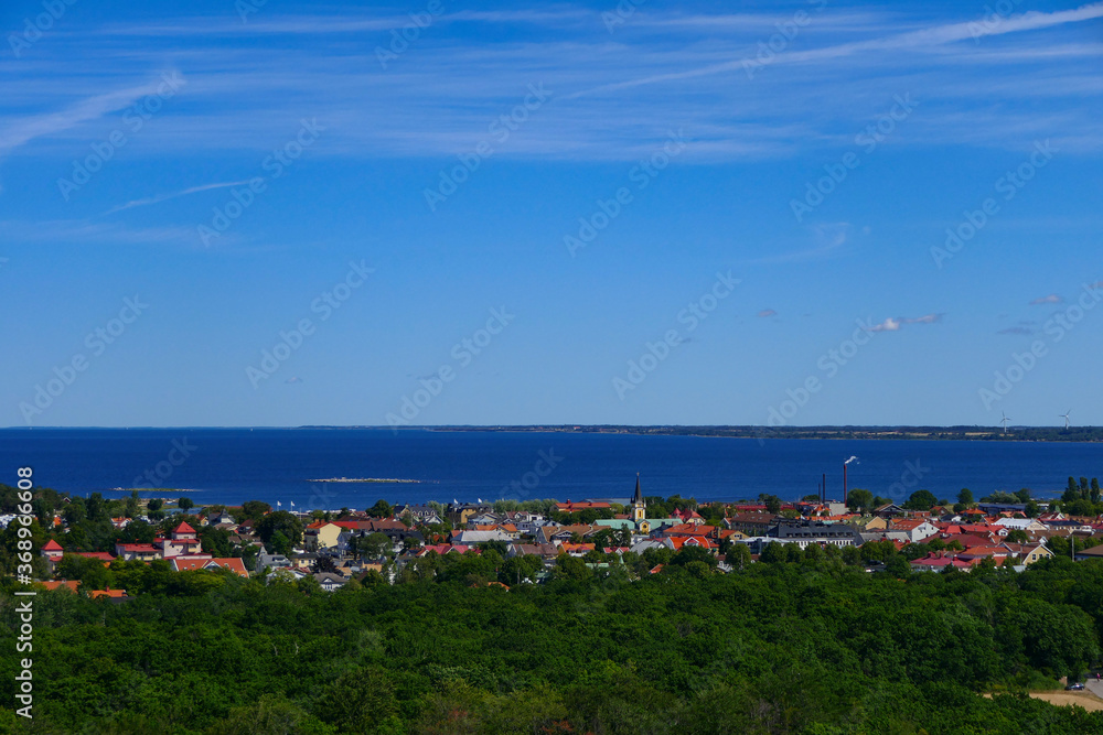 Borgholm, Sweden The Borgholm city and the Baltic Sea.
