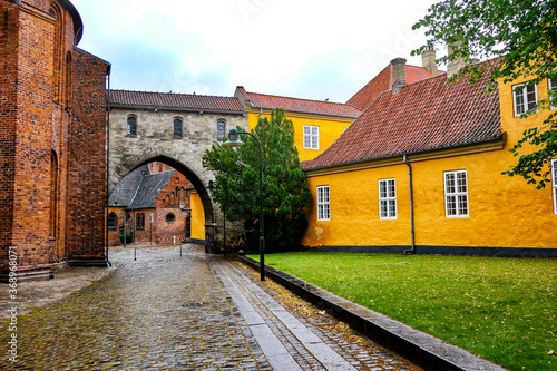 Canvas Print Roskilde, Denmark  The grounds of the Roskilde Cathedral and burial site of Danish kings