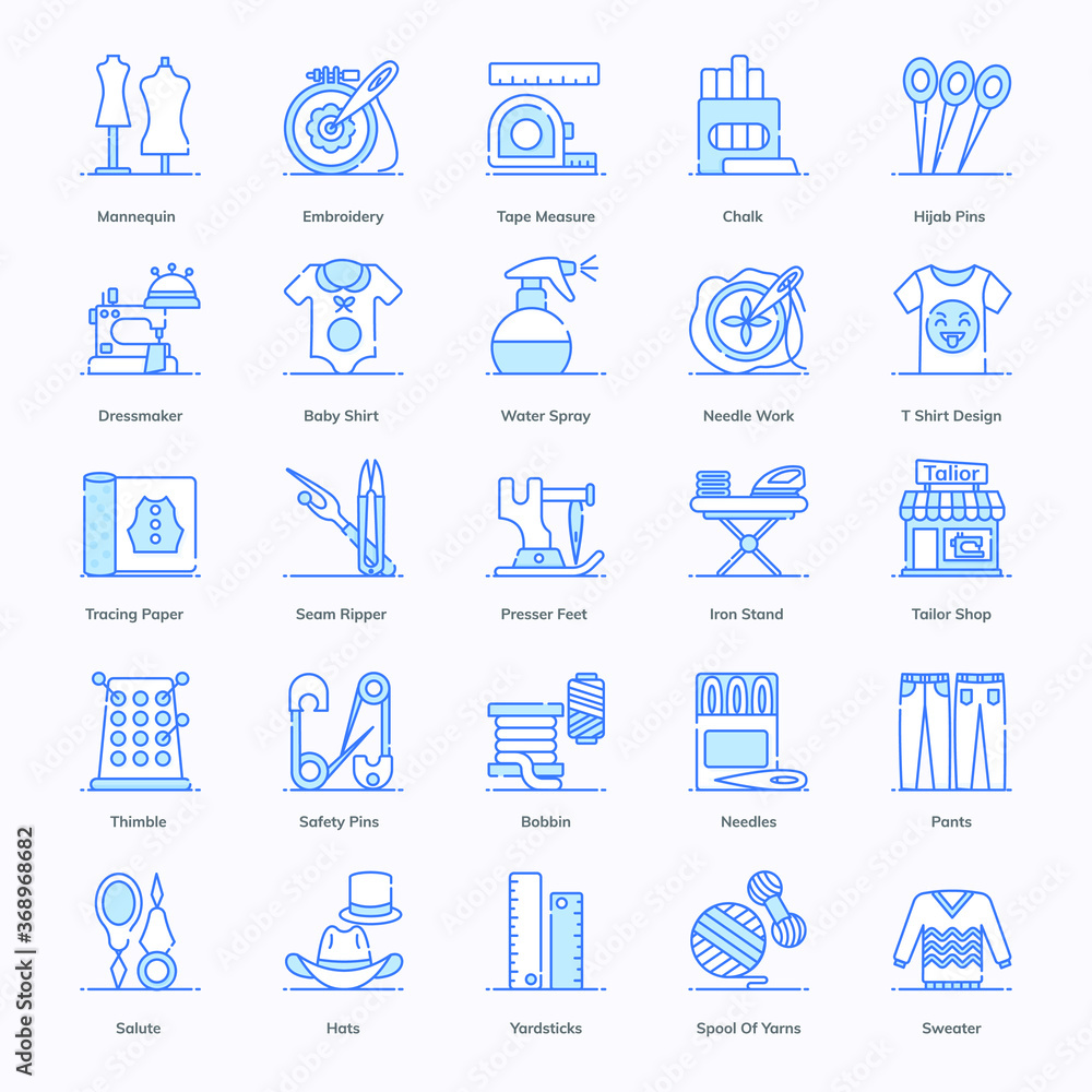 
Pack Of Tailoring Flat Icons 
