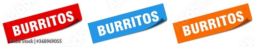 burritos paper peeler sign set. burritos sticker