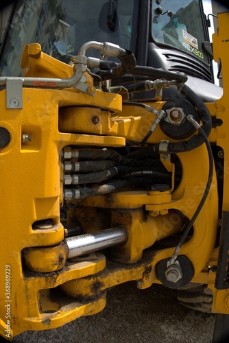 Hydraulic pressure pipes system of construction machinery  Pipes and the hydraulic system of the tractor or excavator.