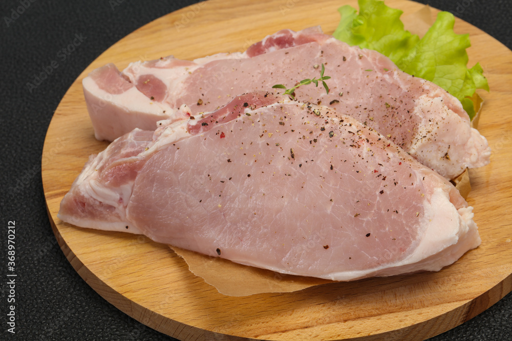 Raw pork meat steak for grill Raw pork meat steak for grill