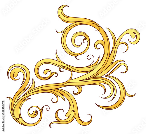 Floral ornament on gold