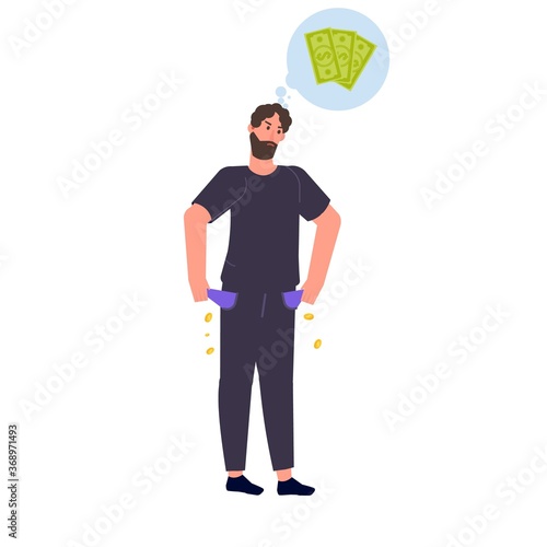 Financial problem, burnout, collapse, business concept. Vector isolated illustration.