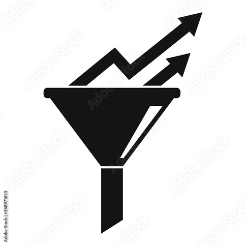Conversion rate graph funnel icon. Simple illustration of conversion rate graph funnel vector icon for web design isolated on white background
