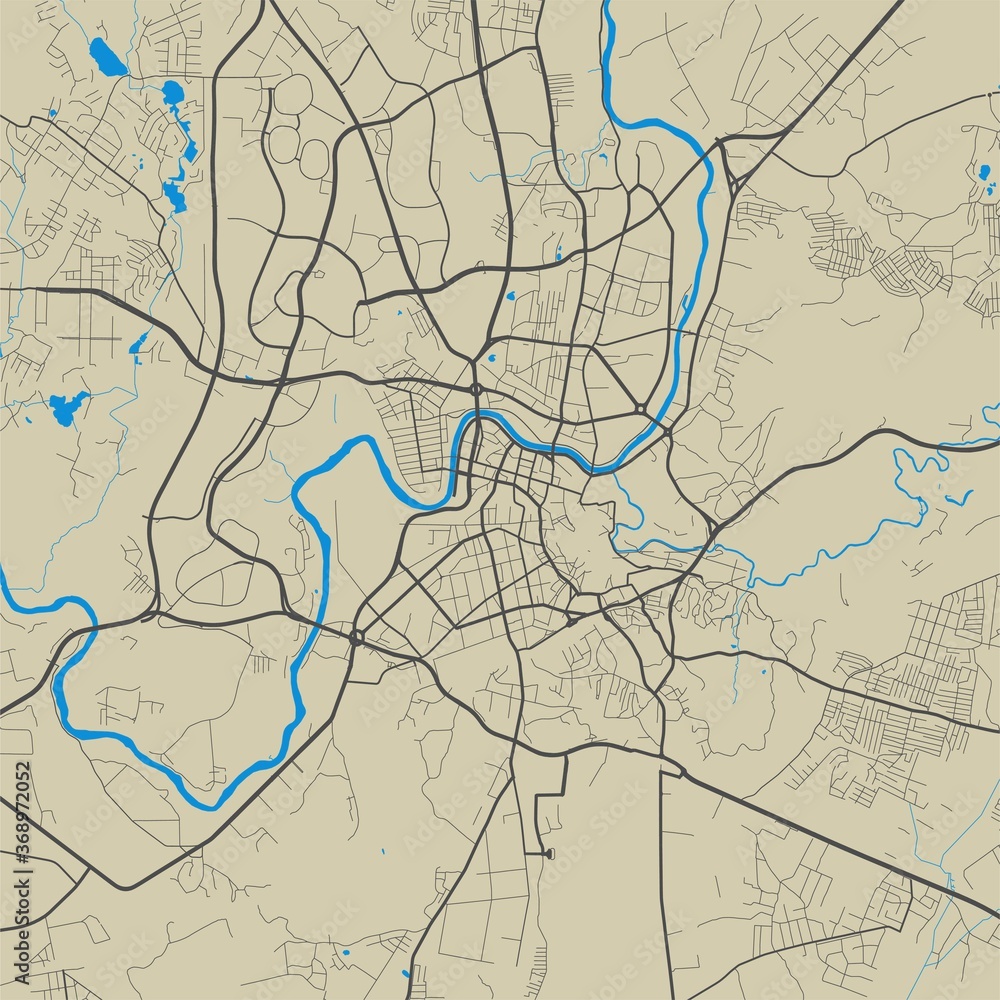 Vilnius map. Vilnius city map poster. Map of Vilnius street, urban area.
